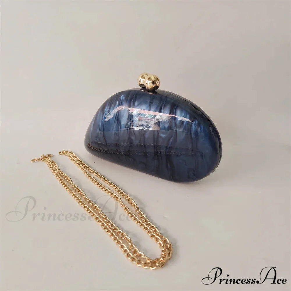 Small Azure Light Rose Acrylic Box Evening Clutch Purse