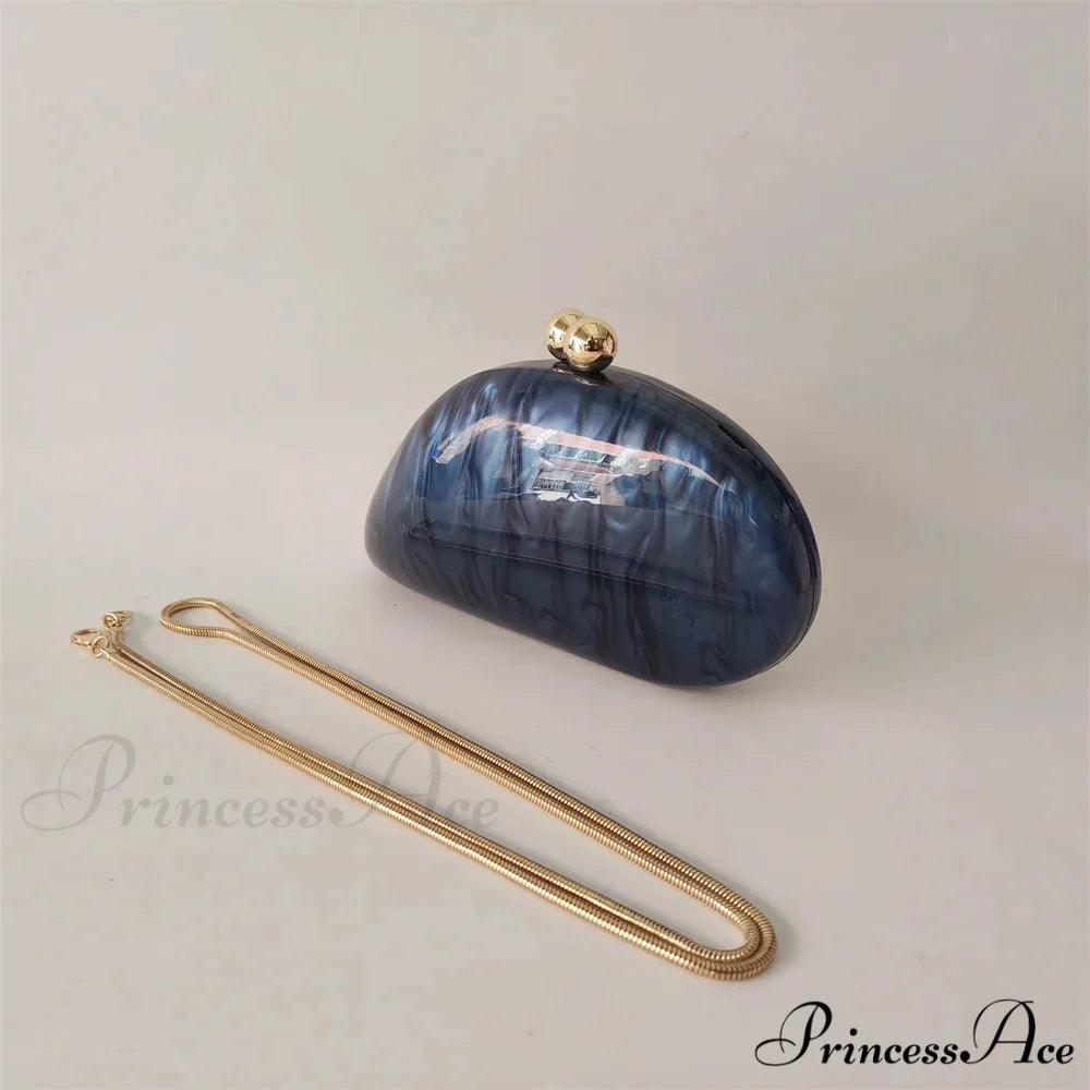 Small Azure Light Rose Acrylic Box Evening Clutch Purse