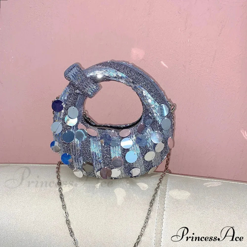 Small Crescent Evening Clutch Wristlet