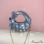 Small Crescent Evening Clutch Wristlet