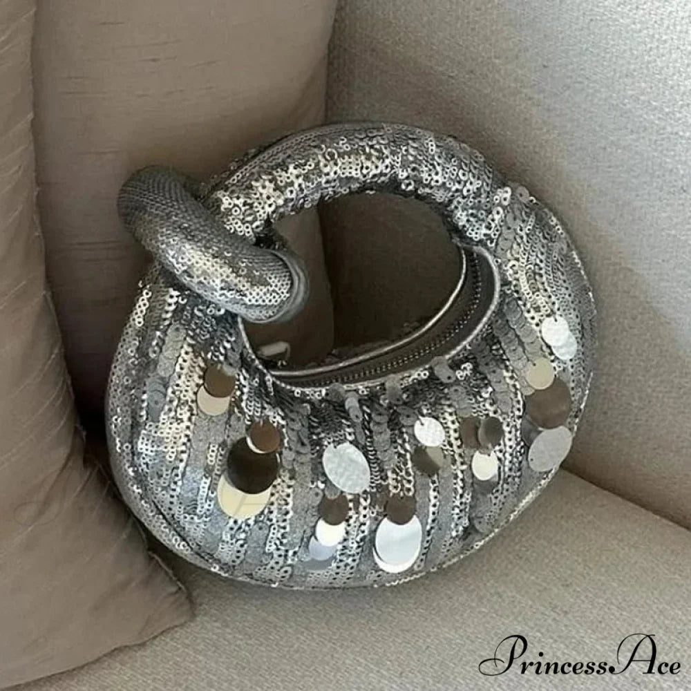 Small Crescent Evening Clutch Wristlet