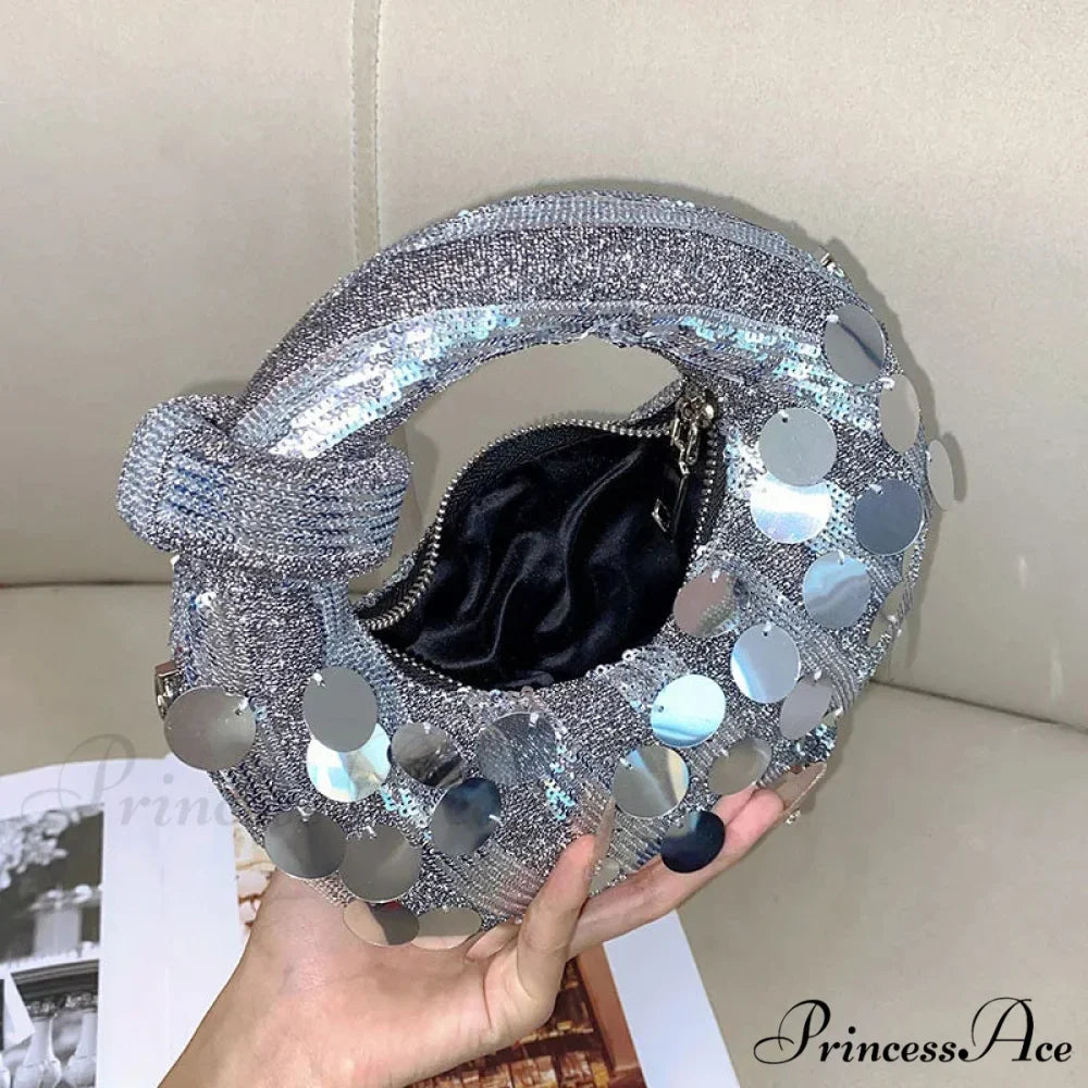 Small Crescent Evening Clutch Wristlet