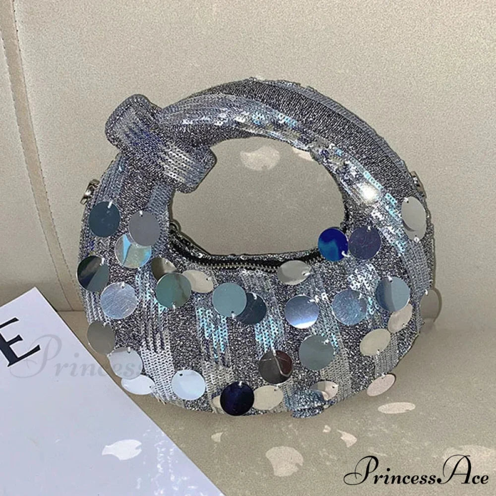 Small Crescent Evening Clutch Wristlet