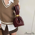 Small Dumpling Faux Leather Clutch Wristlet