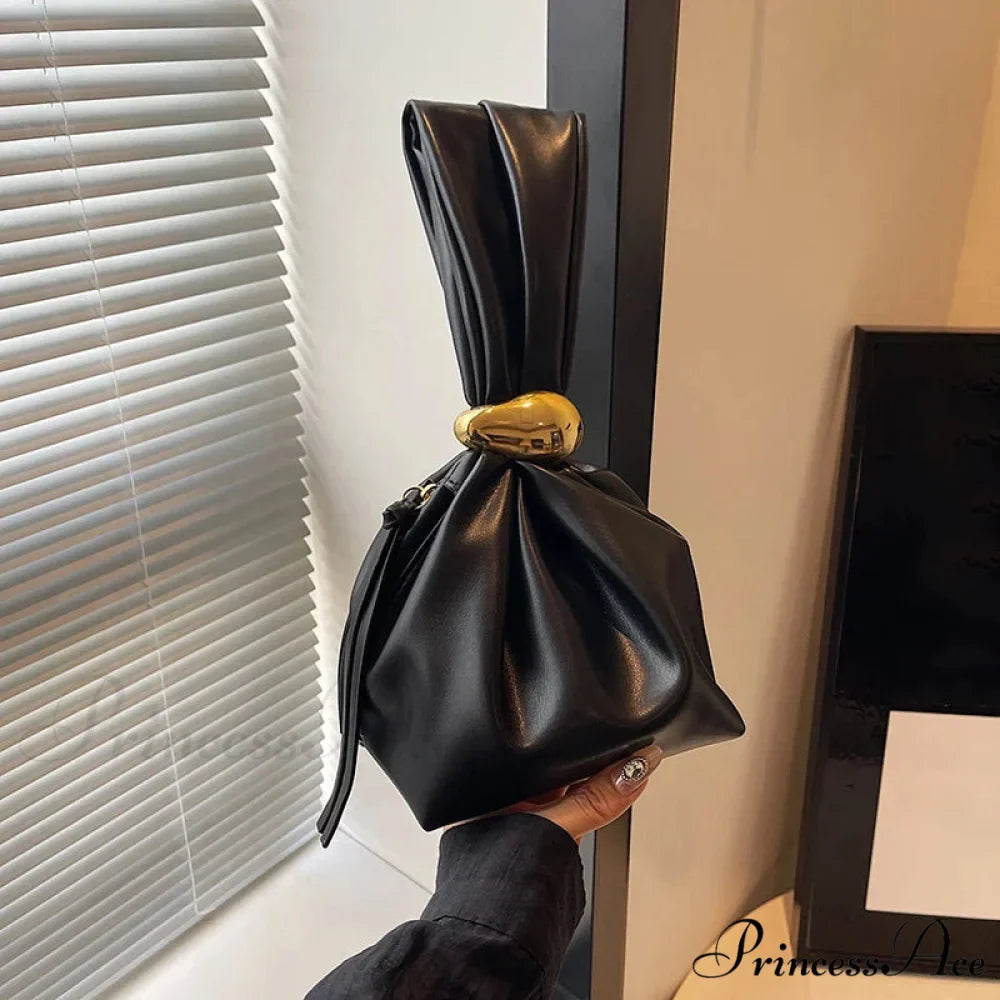 Small Dumpling Faux Leather Clutch Wristlet