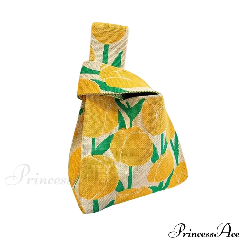 Small Knot Handcrafted Knit Bucket Purse