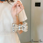 Small Night Bow Metal Crossbody Purse Celebration Marriage Handbag