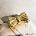 Small Night Bow Metal Crossbody Purse Celebration Marriage Handbag