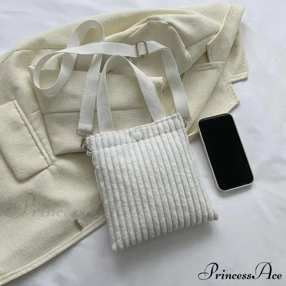 Small Ribbed Zipper Shoulder Bag Spring Purse