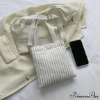 Small Ribbed Zipper Shoulder Bag Spring Purse