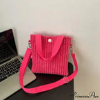 Small Ribbed Zipper Shoulder Bag Spring Purse