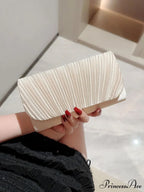 Smooth Folded Crystal Wedding Evening Clutch Bag