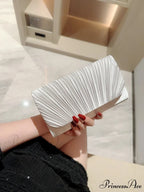 Smooth Folded Crystal Wedding Evening Clutch Bag