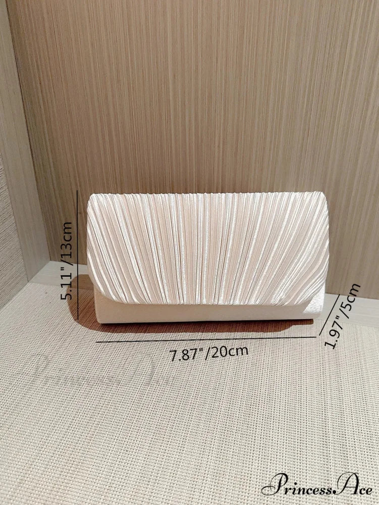 Smooth Folded Crystal Wedding Evening Clutch Bag