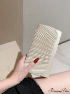 Smooth Folded Crystal Wedding Evening Clutch Bag