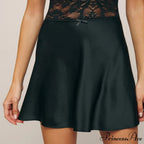 Smooth Lace Ribbon Flared Skirt