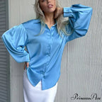 Smooth Loose Lantern Sleeve French Blouse