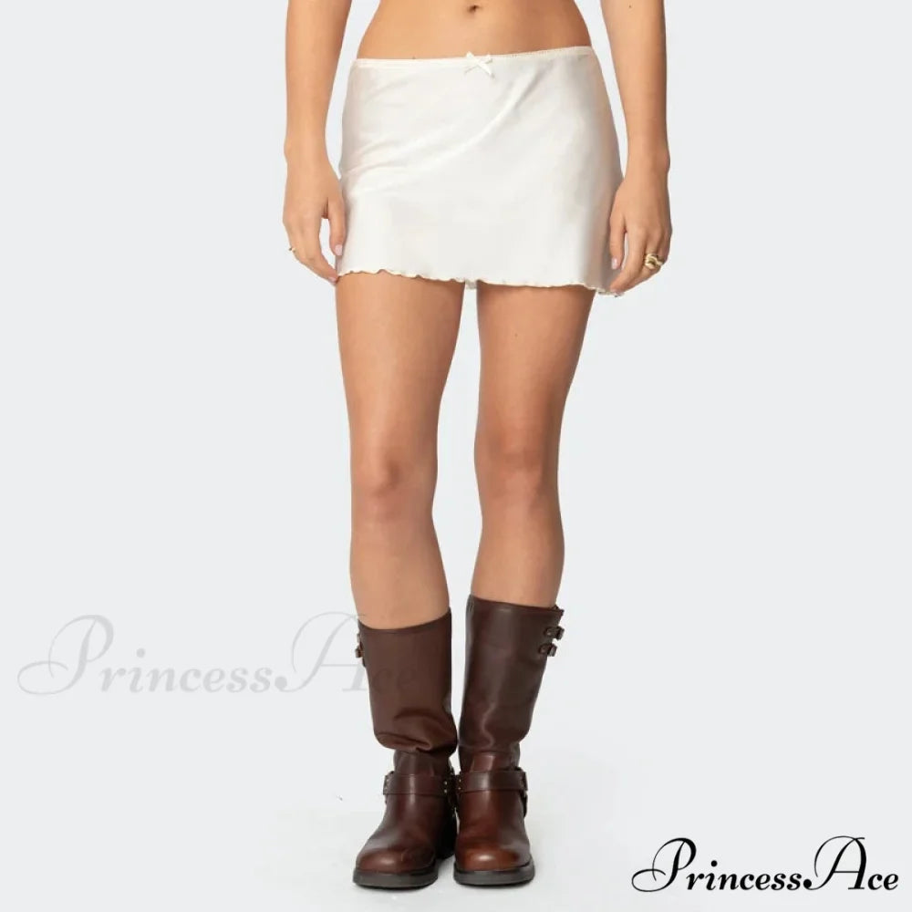 Smooth Monotone Lower Waist Skirt