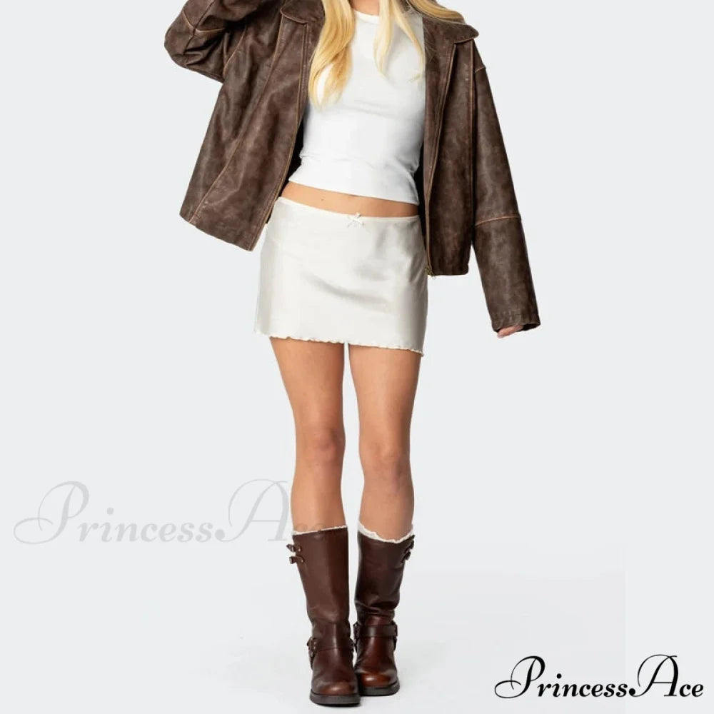 Smooth Monotone Lower Waist Skirt