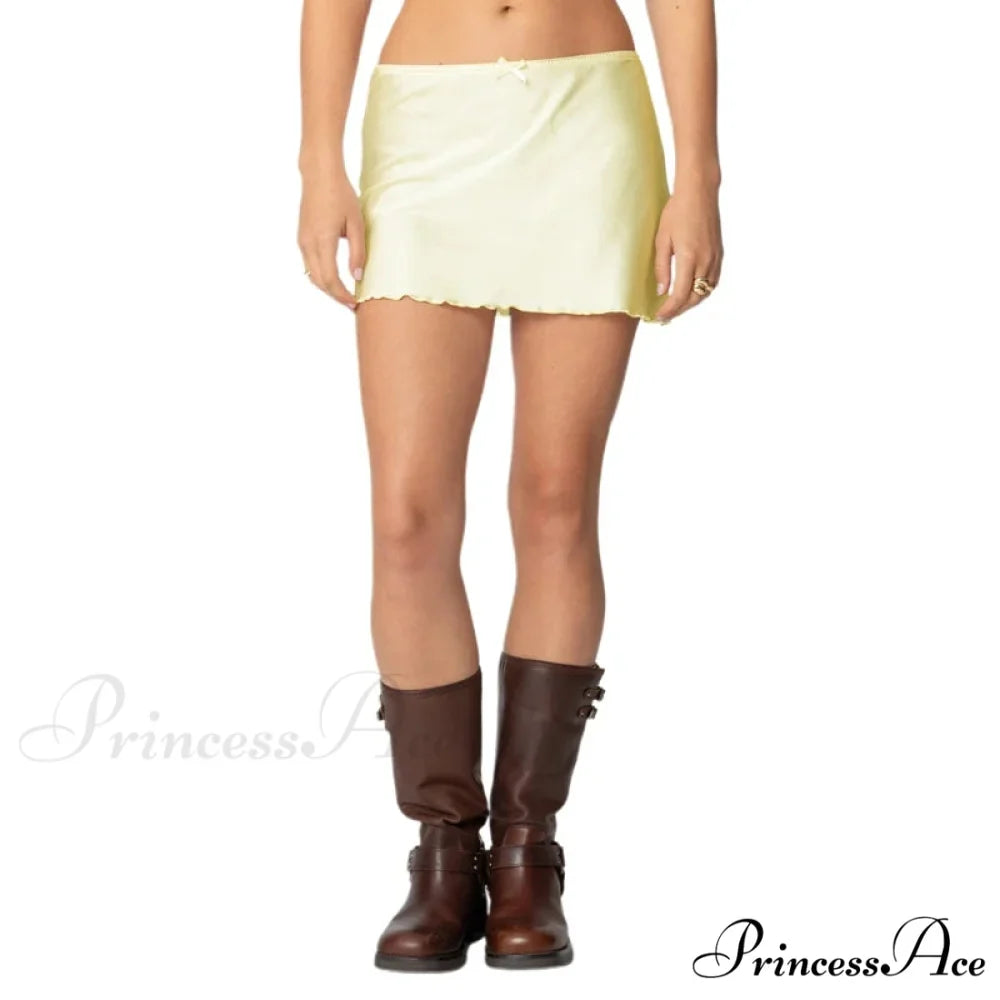 Smooth Monotone Lower Waist Skirt