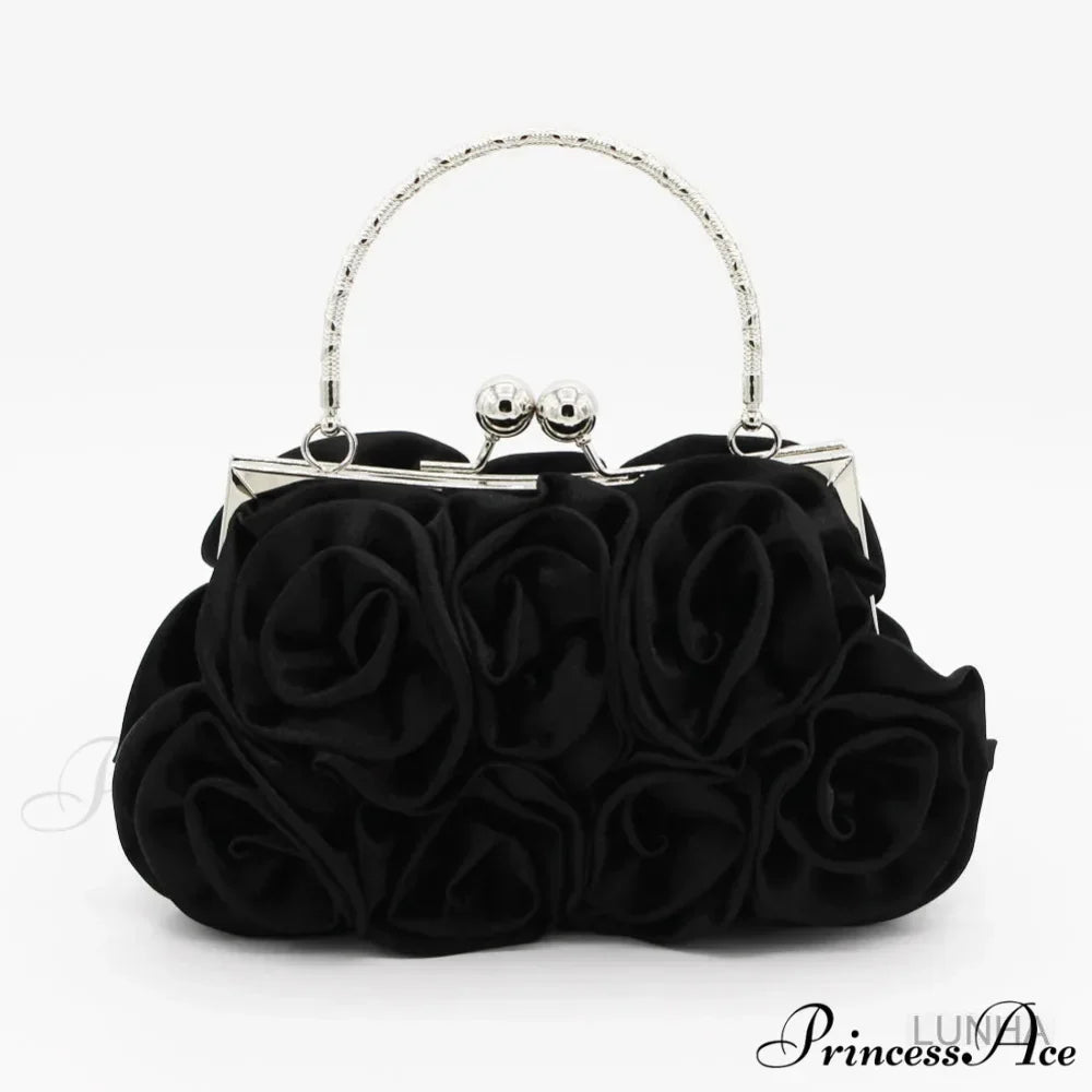 Smooth Rose Flower Frame Dinner Clutch Bag