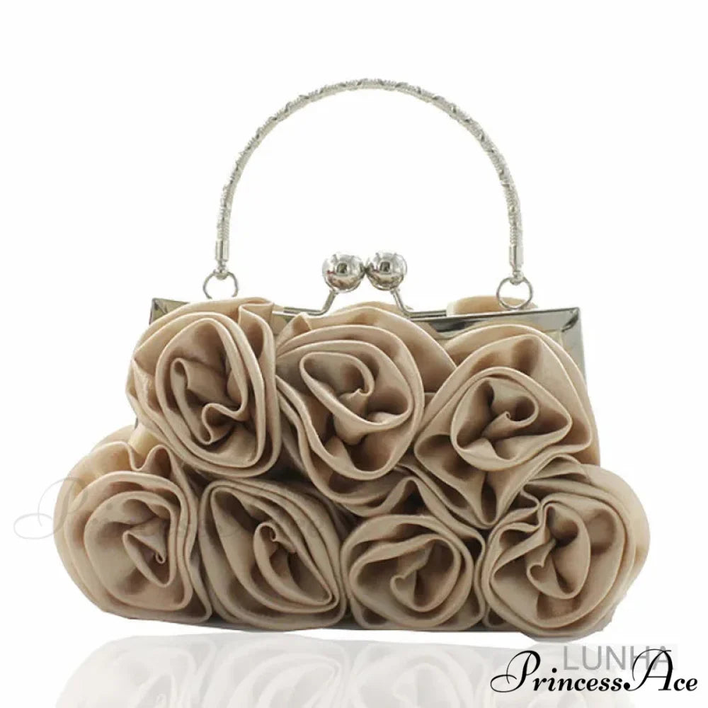 Smooth Rose Flower Frame Dinner Clutch Bag