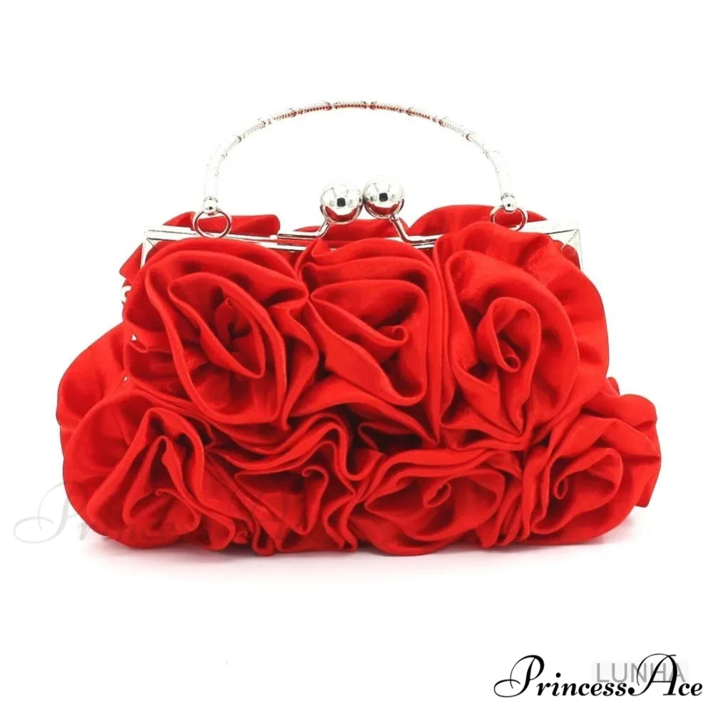 Smooth Rose Flower Frame Dinner Clutch Bag