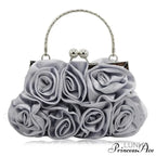 Smooth Rose Flower Frame Dinner Clutch Bag