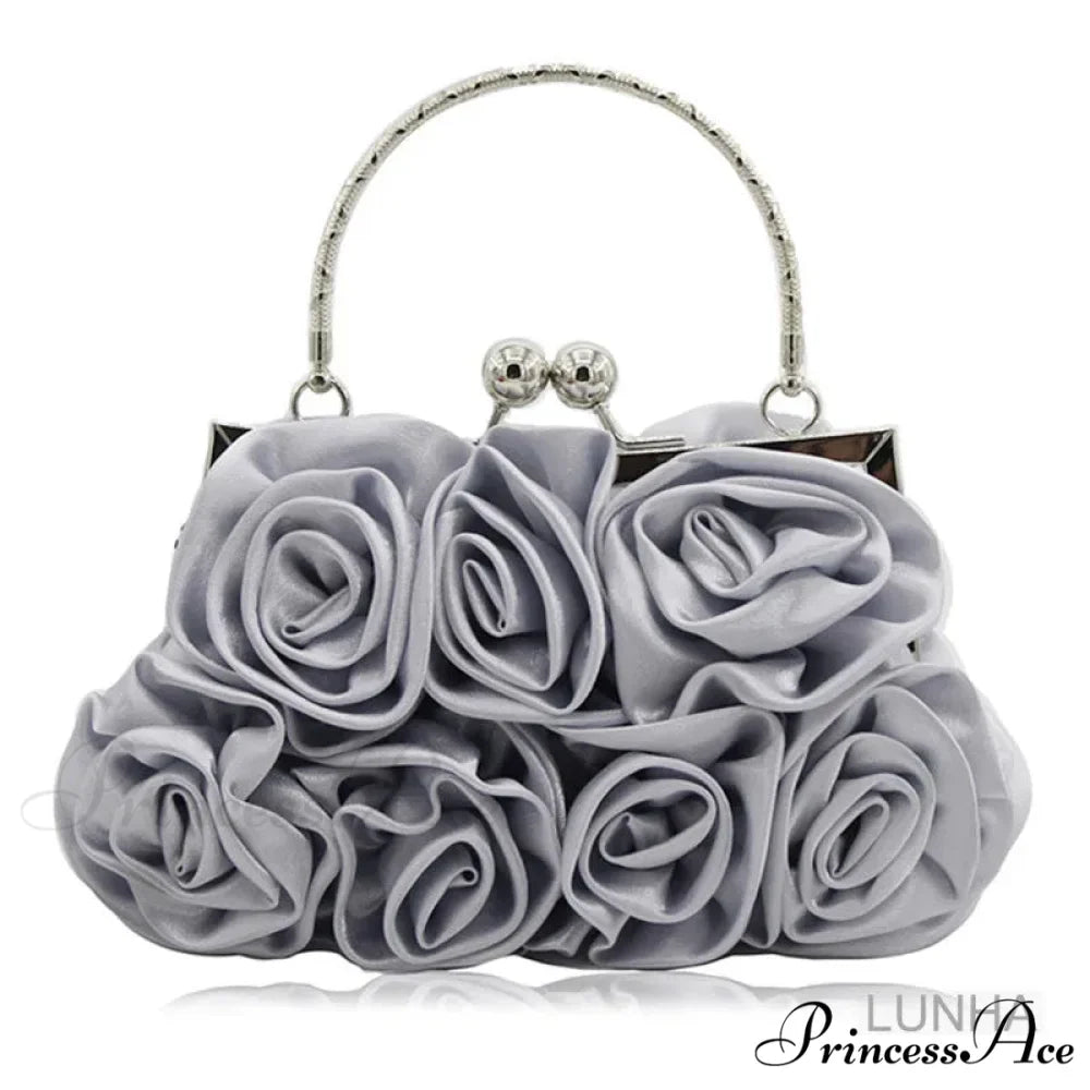 Smooth Rose Flower Frame Dinner Clutch Bag