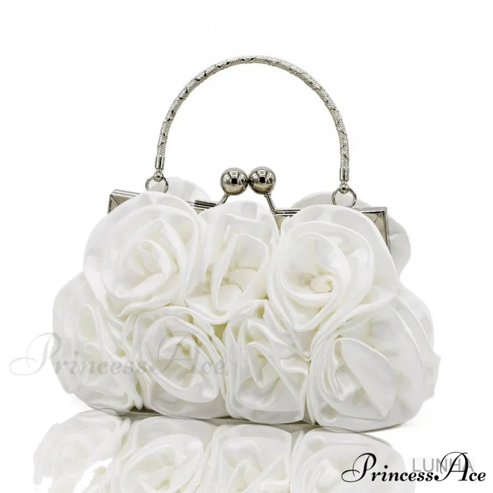 Smooth Rose Flower Frame Dinner Clutch Bag
