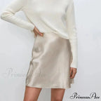 Smooth Side Zipper Narrow Skirt