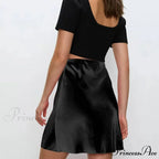 Smooth Side Zipper Narrow Skirt