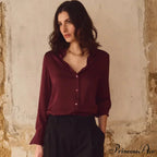 Smooth Solid Extended Sleeve Turtleneck Blouse