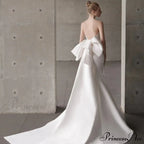 Smooth Strapless Bow Wedding Gown