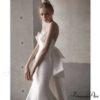 Smooth Strapless Bow Wedding Gown