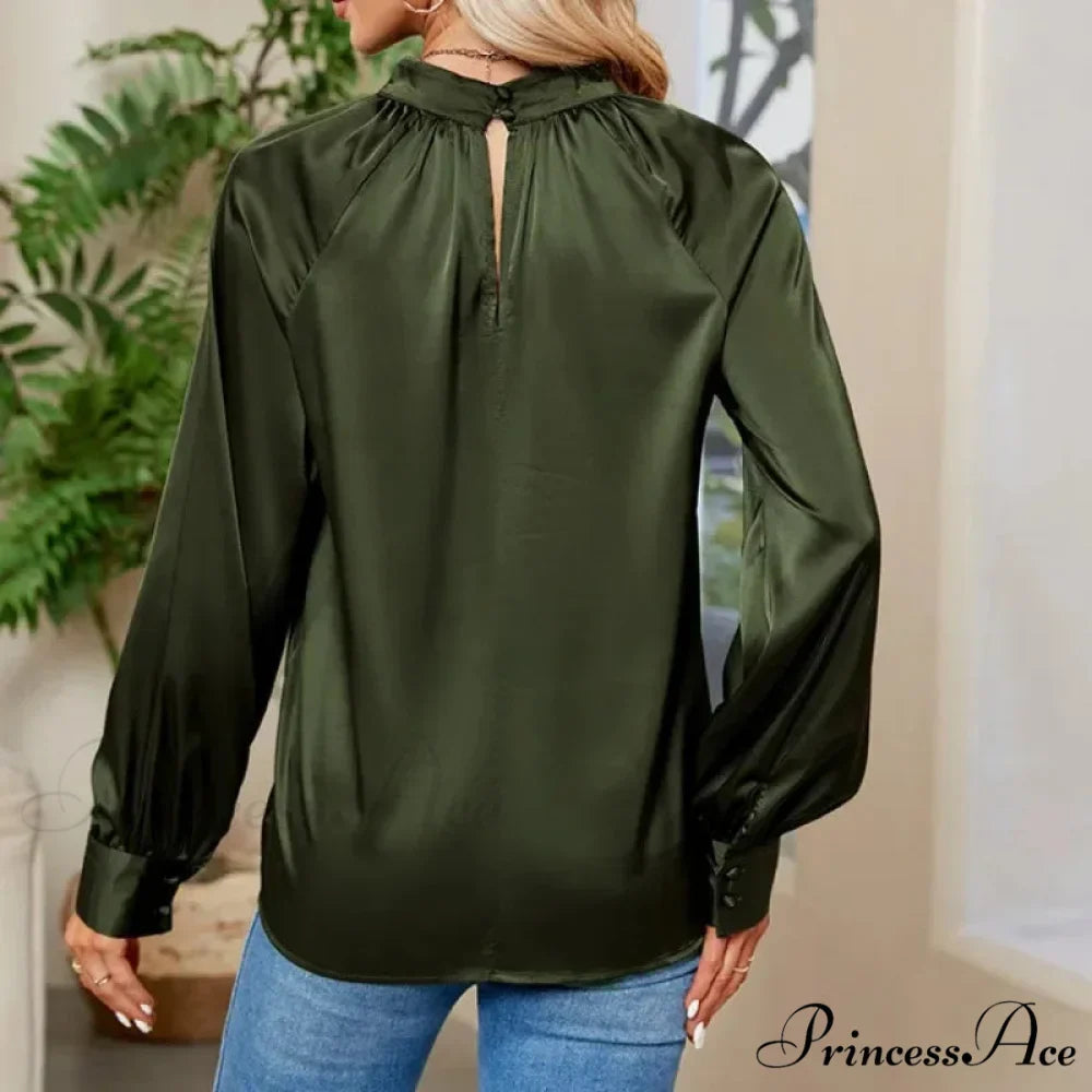 Smooth Y2K White V-neck Extended Sleeve Blouse