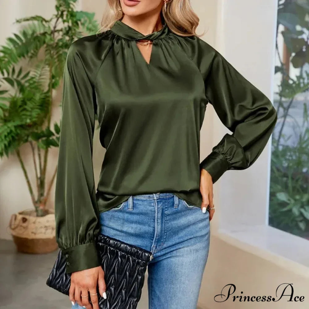 Smooth Y2K White V-neck Extended Sleeve Blouse