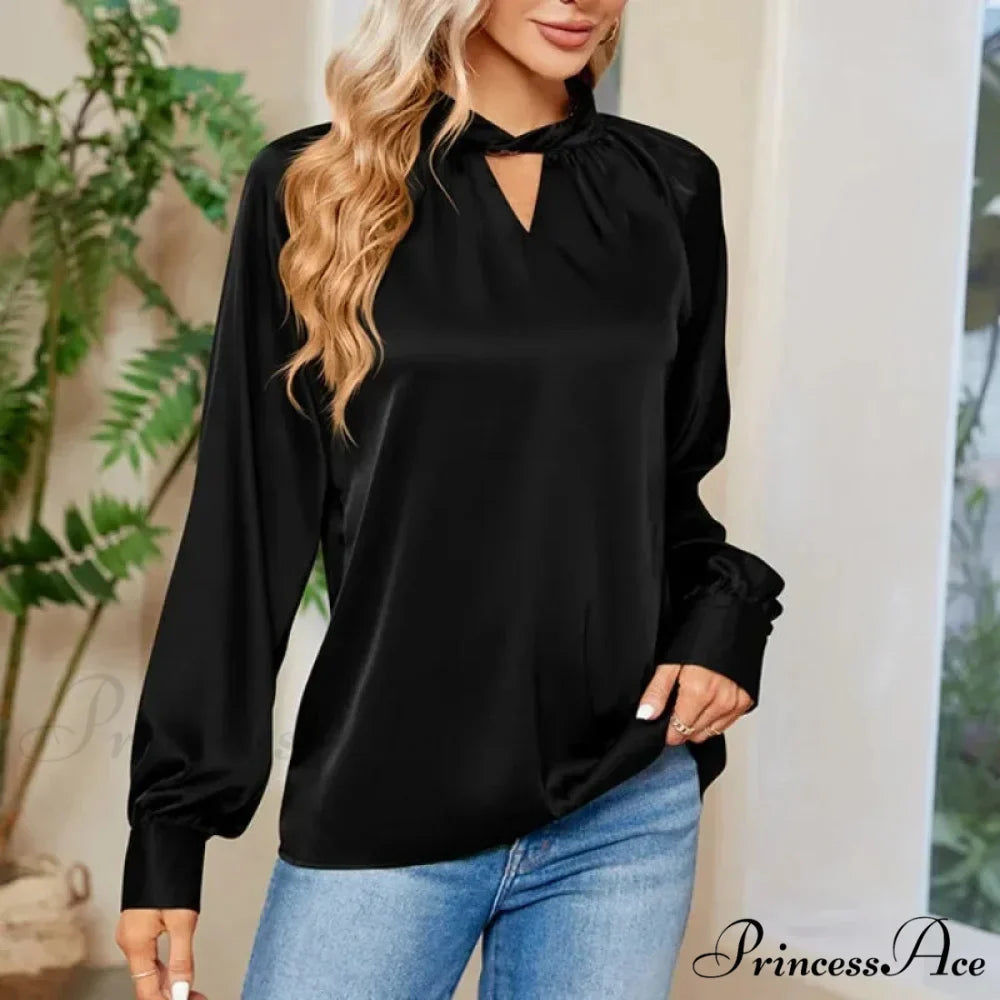 Smooth Y2K White V-neck Extended Sleeve Blouse