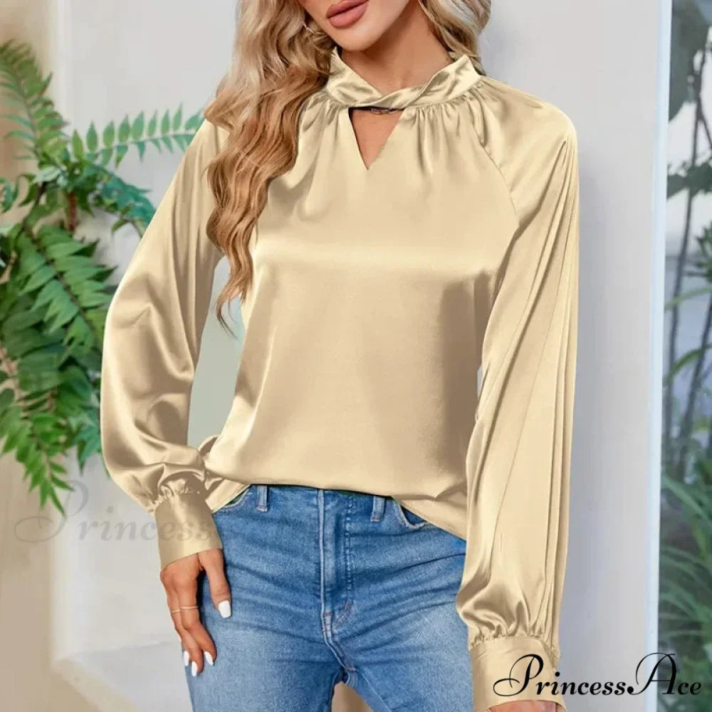 Smooth Y2K White V-neck Extended Sleeve Blouse