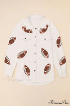 Snap and Patch Button Collared with Jacket Neck Football Sequin Closure