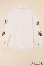 Snap and Patch Button Collared with Jacket Neck Football Sequin Closure