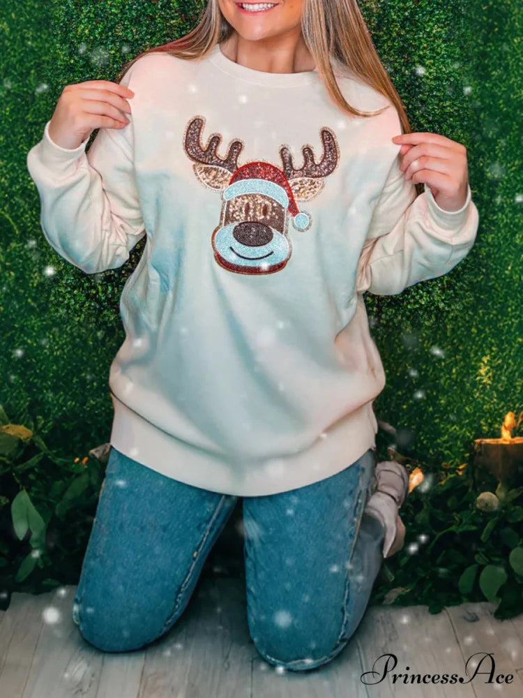 Snowflake Embroidered Christmas Hoodie