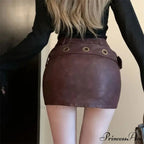 Snug Hip-Encased Leather Skirt