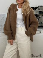 Soft Button-Up Long Sleeve Knit Cardigan