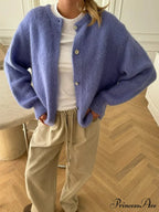 Soft Button-Up Long Sleeve Knit Cardigan