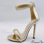 Soft Cozy High-Quality Leather Ankle-Wrap Zip Sandal Open-Toe GladiatorFashion Party High Heel