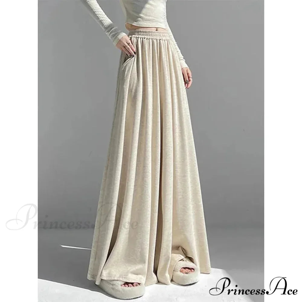 Soft Elevated Waist Informal Wide Leg Trousers