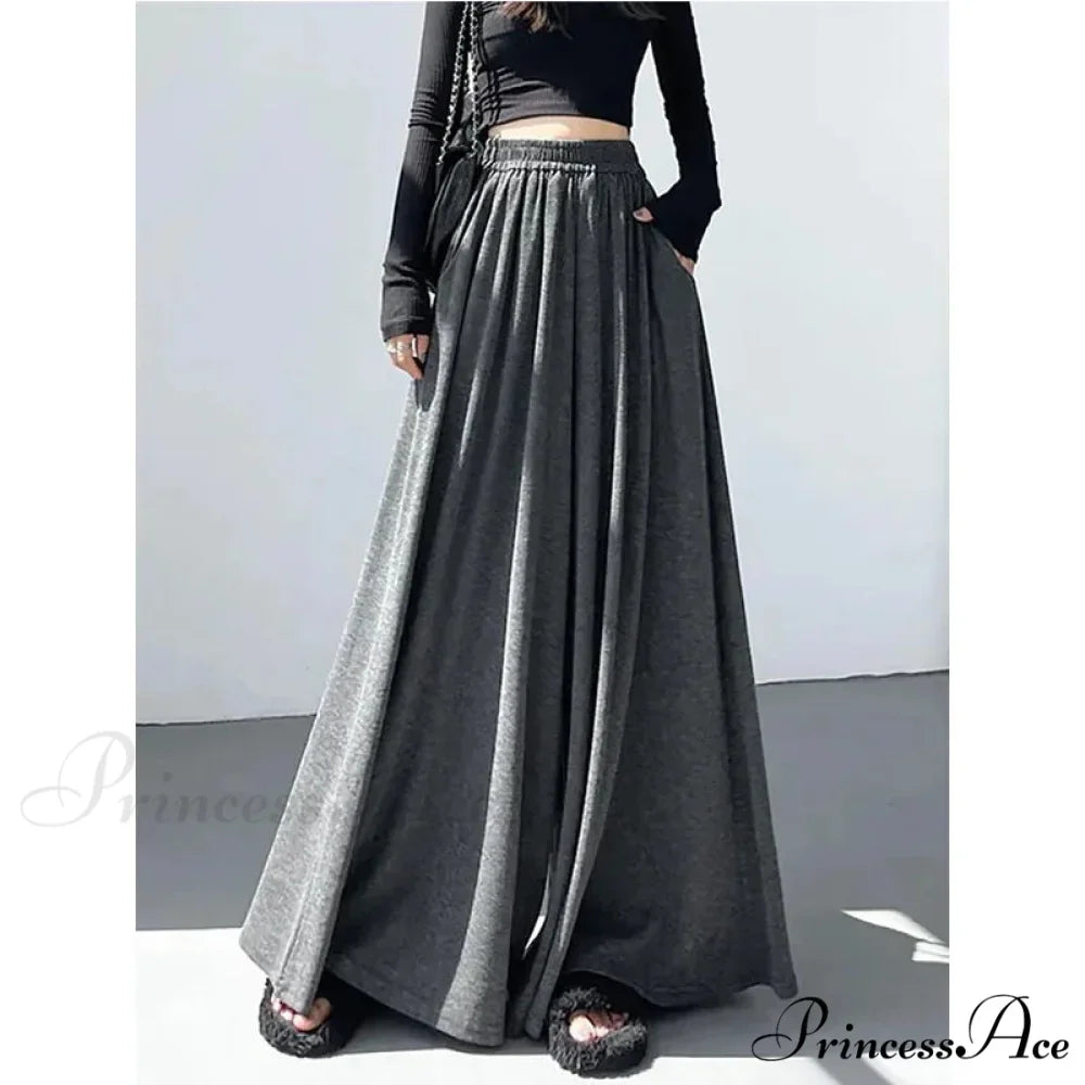 Soft Elevated Waist Informal Wide Leg Trousers