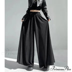 Soft Elevated Waist Informal Wide Leg Trousers