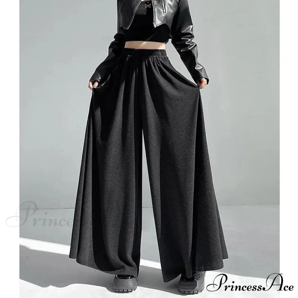 Soft Elevated Waist Informal Wide Leg Trousers